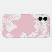 Coque iPhone 16 Plus Fond à motif floral blanc (Verso Horizontal)