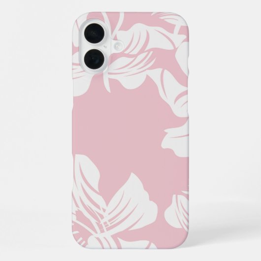 Coque iPhone 16 Plus Fond à motif floral blanc (Verso)