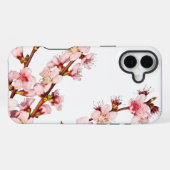 Coque iPhone 16 Plus Fond floral rose (Verso Horizontal)