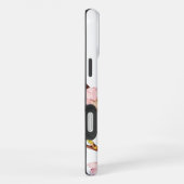 Coque iPhone 16 Plus Fond floral rose (Côté droit)