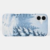 Coque iPhone 16 Plus Forêt couverte de neige (Verso Horizontal)