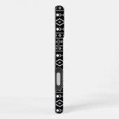 Coque iPhone 16 Plus Formes Aztec Motif gris noir (Côté droit)
