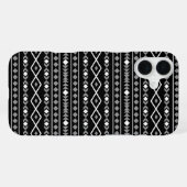 Coque iPhone 16 Plus Formes Aztec Motif gris noir (Verso Horizontal)