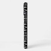 Coque iPhone 16 Plus Formes aztèques Motif blanc gris noir (Côté gauche)