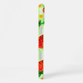 Coque iPhone 16 Plus Fraises et marguerites douces Aquarelle Plaid (Côté droit)