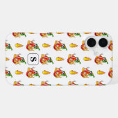Coque iPhone 16 Plus Fun Pompier blanc Fun Rouge & Jaune Flamme Design (Verso Horizontal)