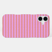 Coque iPhone 16 Plus Géostripes géométriques roses (Verso Horizontal)
