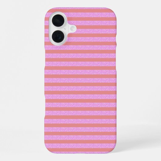 Coque iPhone 16 Plus Géostripes géométriques roses (Verso)