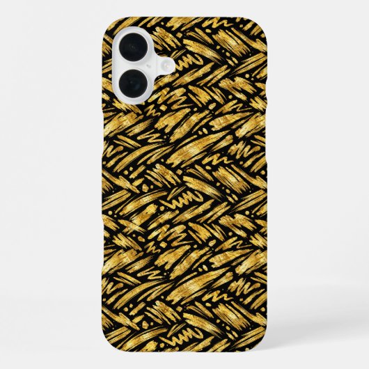 Coque iPhone 16 Plus Gold Foil Abstract Pattern (Verso)