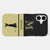 Coque iPhone 16 Plus Golf Guy Black Leather Texogramme Nom (Verso Horizontal)