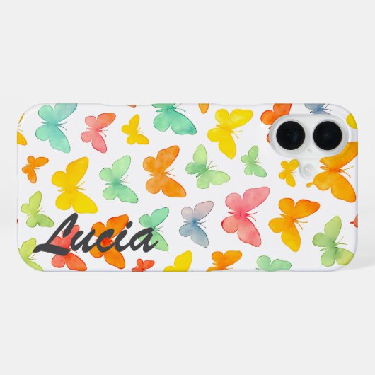 Coque iPhone 16 Plus Grace dans une ligne : Papillon Silhouette (Verso Horizontal)