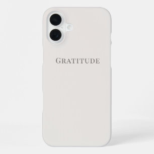 Coque iPhone 16 Plus Gratitude – Typographie minimale