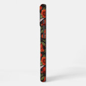 Coque iPhone 16 Plus Grenades et colibris/feuilles verts en noir (Côté gauche)