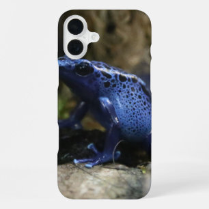 Coque iPhone 16 Plus Grenouille flèche empoisonnée bleue