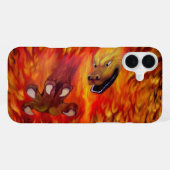 Coque iPhone 16 Plus Griffe de dragon rouge (Verso Horizontal)