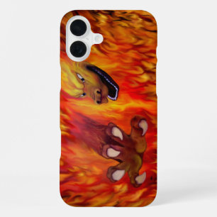 Coque iPhone 16 Plus Griffe de dragon rouge