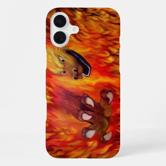 Coque iPhone 16 Plus Griffe de dragon rouge (Verso)