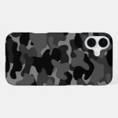 Coque iPhone 16 Plus Gris camouflage noir (Verso Horizontal)