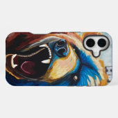 Coque iPhone 16 Plus Grizzly peint (Verso Horizontal)
