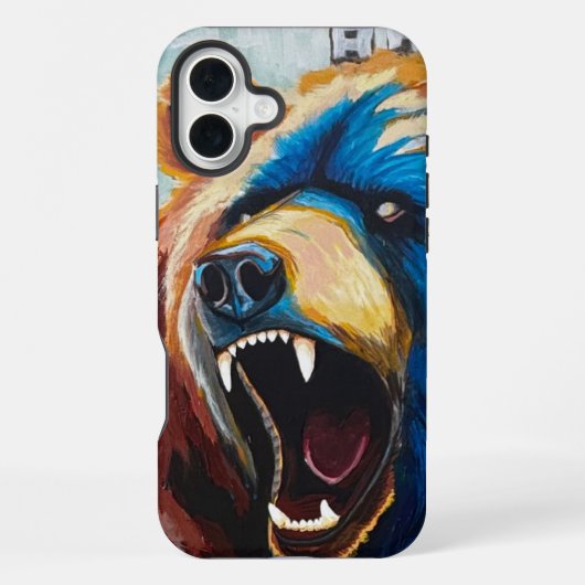 Coque iPhone 16 Plus Grizzly peint (Verso)