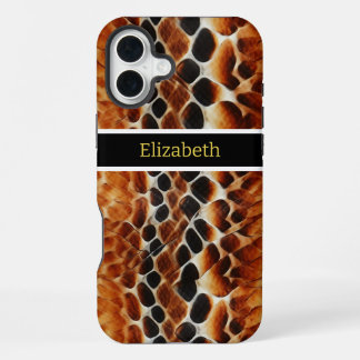 Coque iPhone 16 Plus Gros plan sur les motifs de peau de serpents venim
