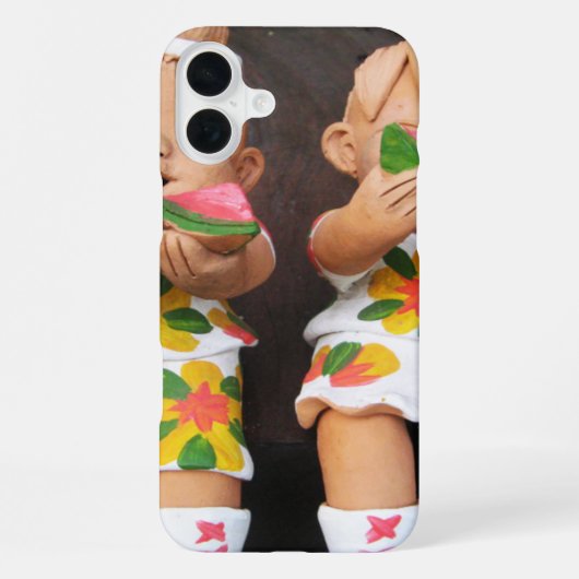 Coque iPhone 16 Plus Heureux amis de la pastèque (Verso)