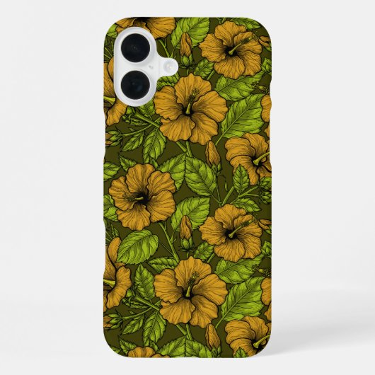 Coque iPhone 16 Plus Hibiscus jaune (Verso)