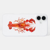Coque iPhone 16 Plus Homard polygonal rouge (Verso Horizontal)