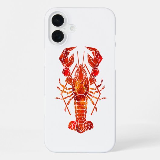 Coque iPhone 16 Plus Homard polygonal rouge (Verso)