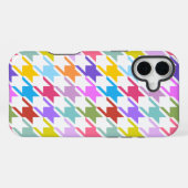 Coque iPhone 16 Plus Houndstooth Multicolor+White Big Motif (Verso Horizontal)