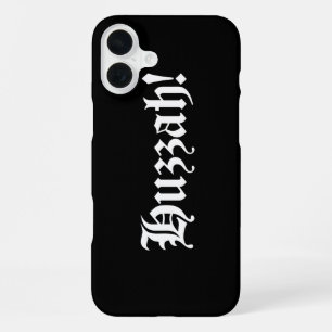 Coque iPhone 16 Plus Hourra ! {Typographie Médiévale}