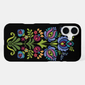 Coque iPhone 16 Plus Hungarian Folk Design Lavender Floral (Verso Horizontal)