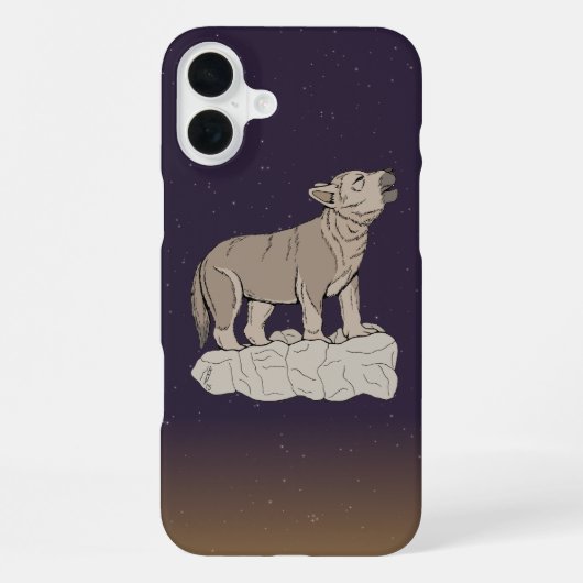 Coque iPhone 16 Plus Hurlement d'un louveteau (Verso)