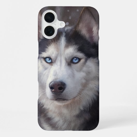 Coque iPhone 16 Plus Husky sibérien (Verso)