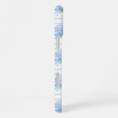 Coque iPhone 16 Plus Hydrangeas Rayées Rose et Bleu (Côté droit)