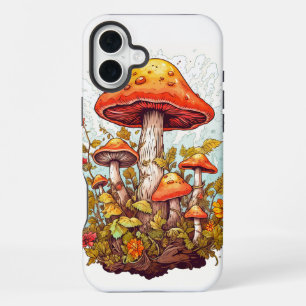 Coque iPhone 16 Plus Illustration créative de forêt de champignons