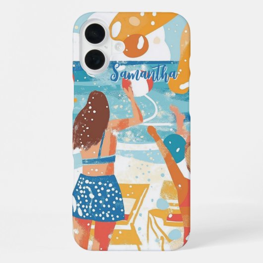 Coque iPhone 16 Plus Illustration Fun Beach Party (Verso)