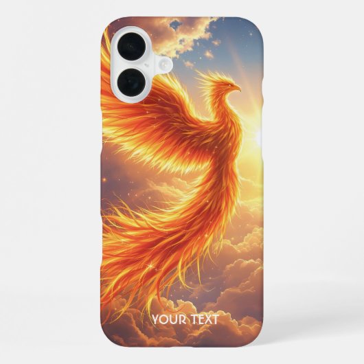 Coque iPhone 16 Plus Imaginaire Flamme mignonne Phoenix augmente (Verso)