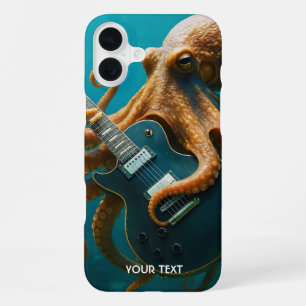 Coque iPhone 16 Plus Imaginaire Pieuvre mignonne Jouer de la guitare