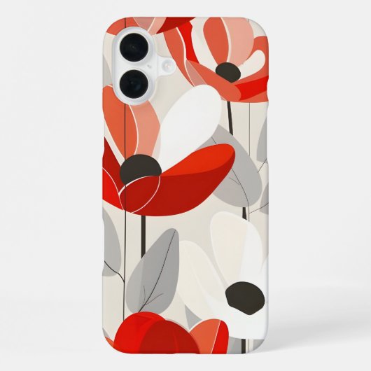 Coque iPhone 16 Plus Impression d'art floral moderne (Verso)