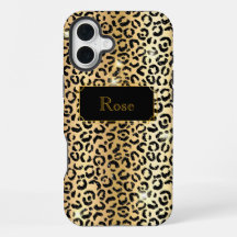 Impression lepard glamour noir et or