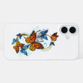 Coque iPhone 16 Plus Infinité de papillons monarques (Verso Horizontal)