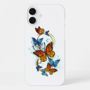 Coque iPhone 16 Plus Infinité de papillons monarques