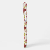 Coque iPhone 16 Plus Jacobean Floral Pattern Rouge Rose Gold Crème (Côté gauche)