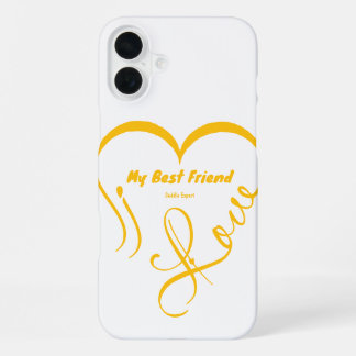 Coque iPhone 16 Plus J'adore mon meilleur ami • Expert en câlins