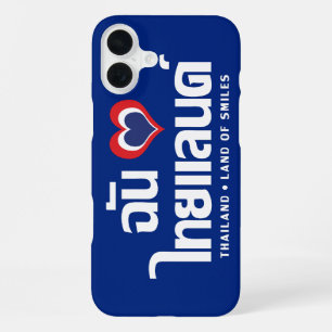 Coque iPhone 16 Plus J'aime (amour) la Thaïlande ❤ Écriture thaïe