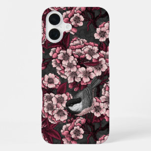 Coque iPhone 16 Plus Jardin de cerisiers nocturne