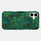 Coque iPhone 16 Plus Jardin de plantes grasses en vert (Verso Horizontal)