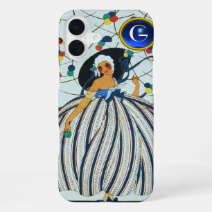 Coque iPhone 16 Plus Jeune fille fantaisiste Beauté Mode Monogramme ble