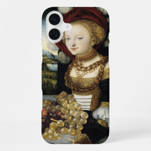 COQUE iPhone 16 PLUS JEUNE FILLE, RAISINS ET VIN DE VIGNE ANTIQUE